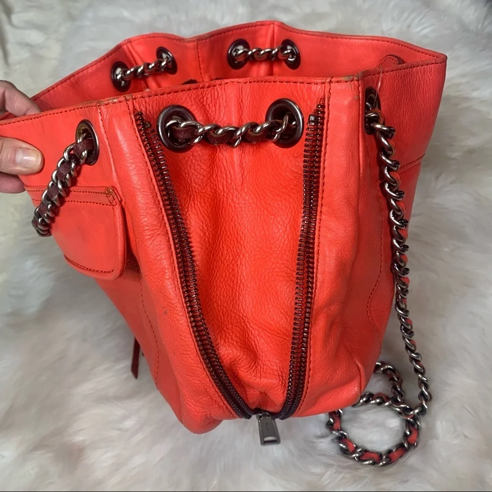 REBECCA MINKOFF Swing Leather Chain-Link Shoulder Bag